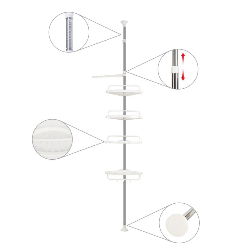 EQUINERO PARA BAÑO EN ACERO INOXIBLE CON 4 BANDEJAS PLASTICAS